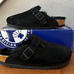Birkenstock Boston Shesrling Clogs Women Suze 8
